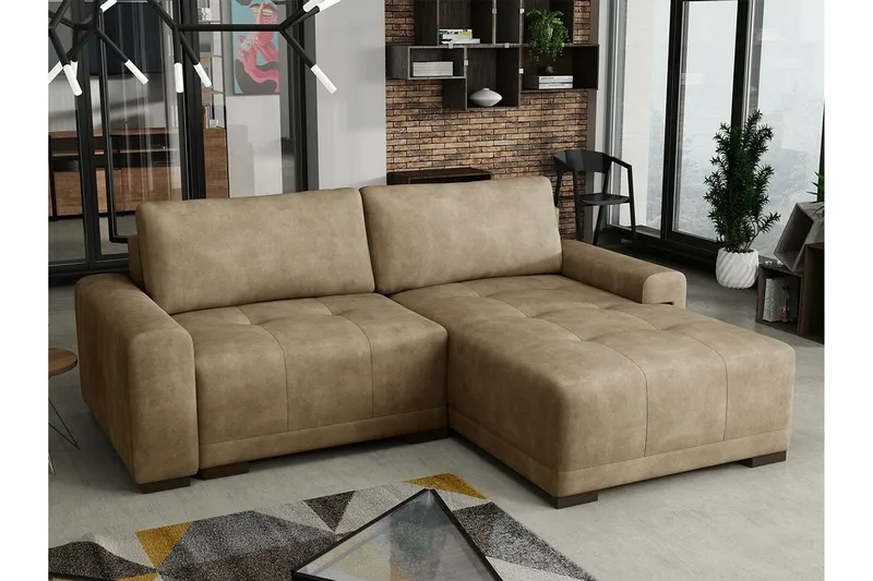 Denegal 2-sits Hörnbäddsoffa NO_BRAND Brown - Möbler - Soffa - Bäddsoffa