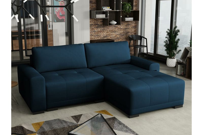 Denegal 2-sits Hörnbäddsoffa NO_BRAND Dark blue - Möbler - Soffa - Bäddsoffa