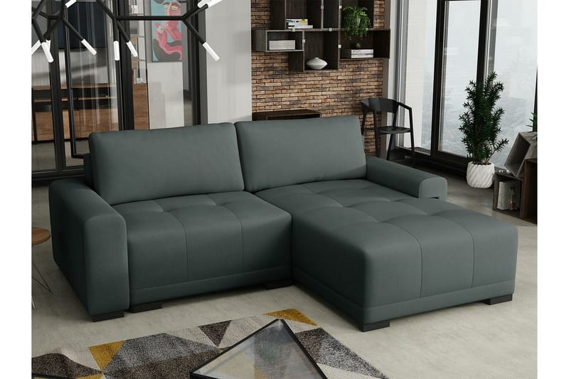 Denegal 2-sits Hörnbäddsoffa NO_BRAND Dark blue||Dark grey - Möbler - Soffa - Bäddsoffa