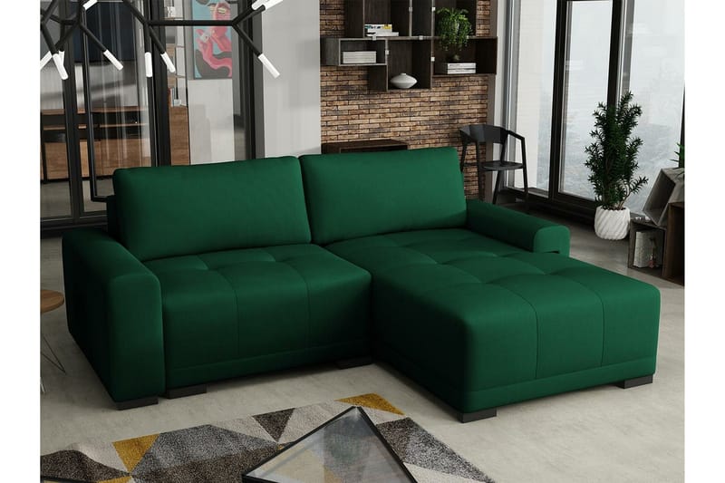 Denegal 2-sits Hörnbäddsoffa NO_BRAND Dark green - Möbler - Soffa - Bäddsoffa