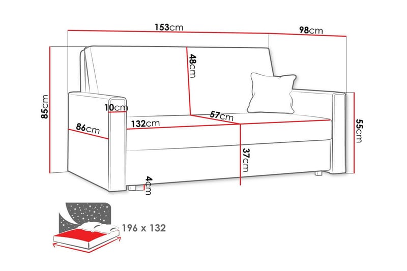 Denegal 2-sits liten bäddsoffa i Manchester - Beige - Möbler - Soffa - Bäddsoffa