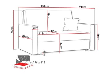 Denegal 2-sits liten bäddsoffa i Manchester - Beige - Möbler - Soffa - Bäddsoffa