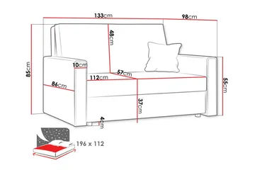 Denegal 2-sits liten bäddsoffa i Manchester - Brun - Möbler - Soffa - Bäddsoffa