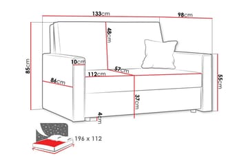 Denegal 2-sits liten bäddsoffa i Manchester - Grå - Möbler - Soffa - Bäddsoffa