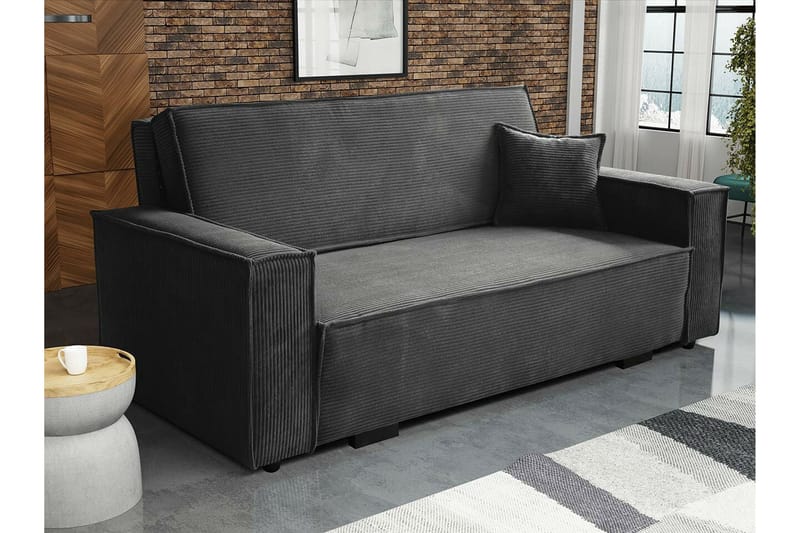 Denegal 2-sits liten bäddsoffa i Manchester - Grå - Möbler - Soffa - Bäddsoffa