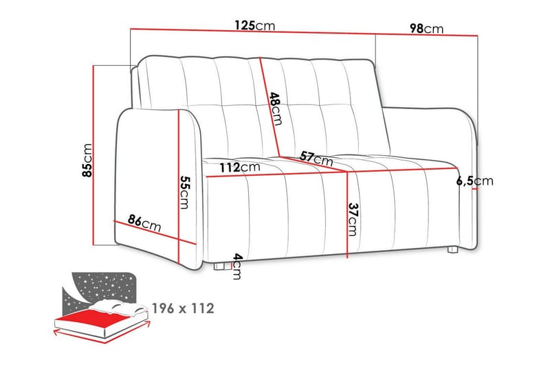 Denegal 2-sits liten bäddsoffa i Mocka - Brun - Möbler - Soffa - Bäddsoffa