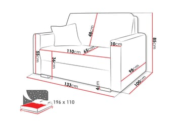 Denegal 2-sits liten bäddsoffa i Sammet - Beige - Möbler - Soffa - Bäddsoffa