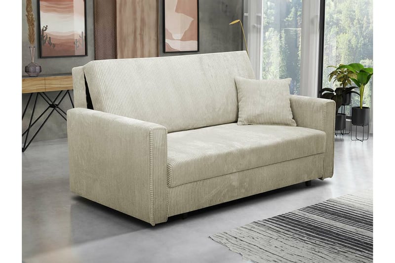 Denegal 2-sits liten bäddsoffa i Tyg - Beige - Möbler - Soffa - Bäddsoffa