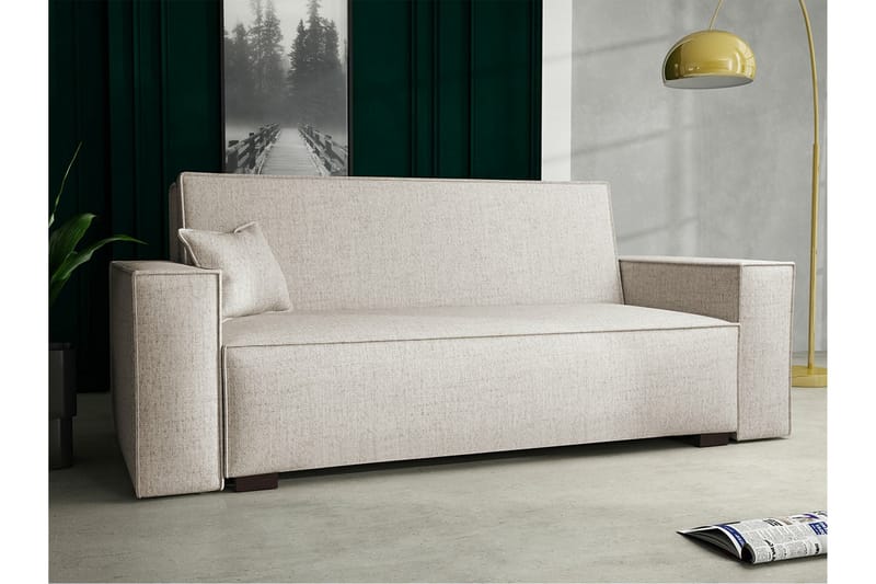 Denegal 2-sits liten bäddsoffa i Tyg - Beige - Möbler - Soffa - Bäddsoffa