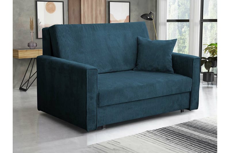 Denegal 2-sits liten bäddsoffa i Tyg - Blå - Möbler - Soffa - Bäddsoffa