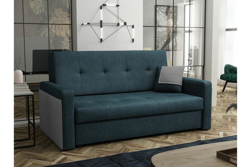 Denegal 2-sits liten bäddsoffa i Tyg - Blå - Möbler - Soffa - Bäddsoffa