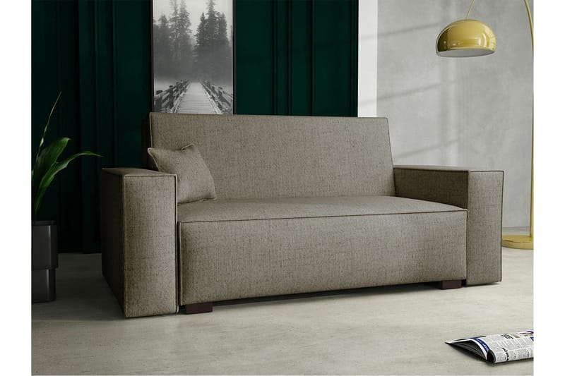 Denegal 2-sits liten bäddsoffa i Tyg - Brun , Beige - Möbler - Soffa - Bäddsoffa