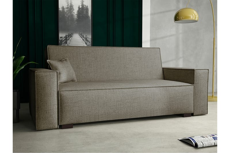 Denegal 2-sits liten bäddsoffa i Tyg - Brun , Beige - Möbler - Soffa - Bäddsoffa