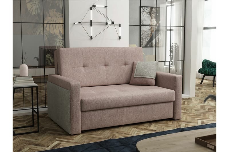 Denegal 2-sits liten bäddsoffa i Tyg - Brun - Möbler - Soffa - Bäddsoffa