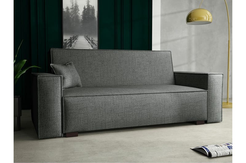 Denegal 2-sits liten bäddsoffa i Tyg - Grå - Möbler - Soffa - Bäddsoffa