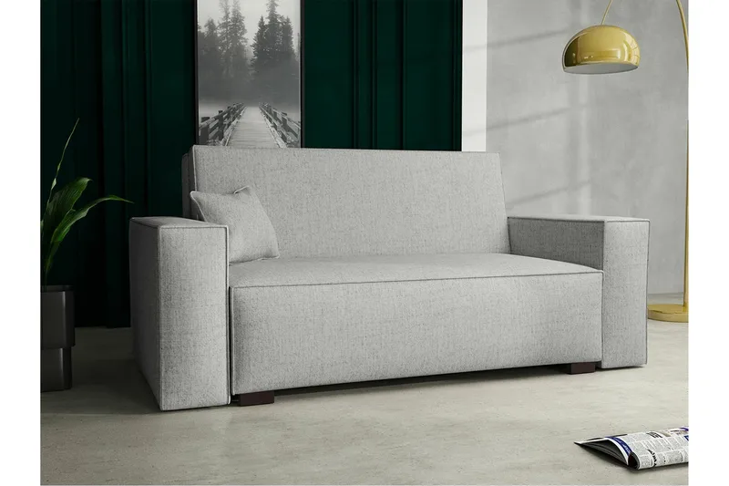 Denegal 2-sits liten bäddsoffa i Tyg - Grå - Möbler - Soffa - Bäddsoffa