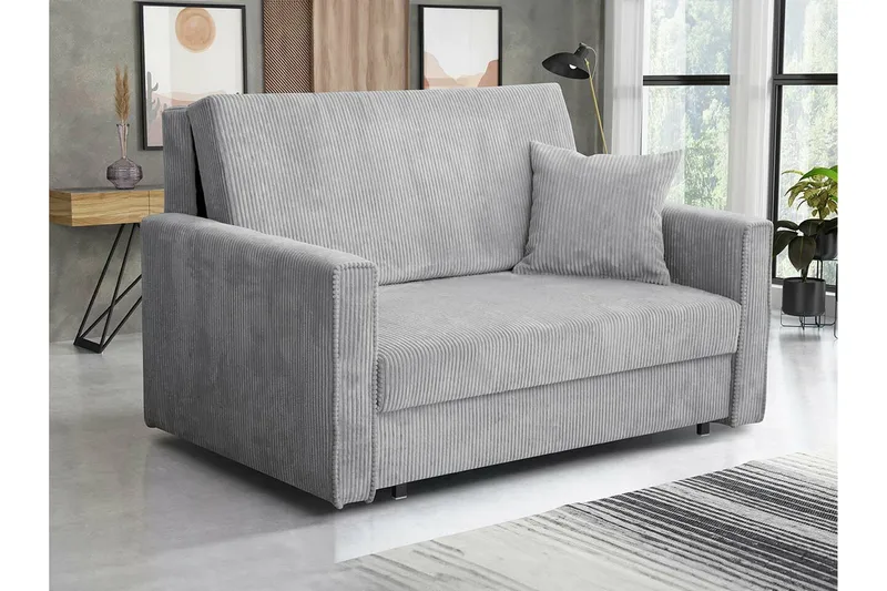 Denegal 2-sits liten bäddsoffa i Tyg - Grå - Möbler - Soffa - Bäddsoffa