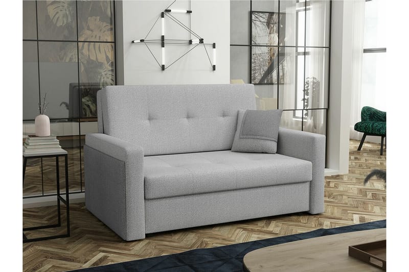 Denegal 2-sits liten bäddsoffa i Tyg - Grå - Möbler - Soffa - Bäddsoffa