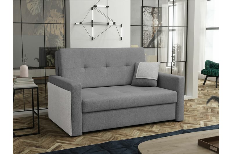 Denegal 2-sits liten bäddsoffa i Tyg - Grå - Möbler - Soffa - Bäddsoffa