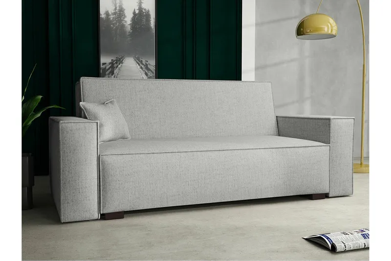 Denegal 2-sits liten bäddsoffa i Tyg - Grå - Möbler - Soffa - Bäddsoffa