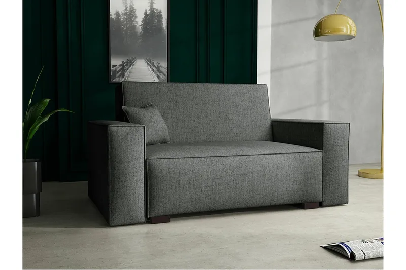 Denegal 2-sits liten bäddsoffa i Tyg - Grå - Möbler - Soffa - Bäddsoffa