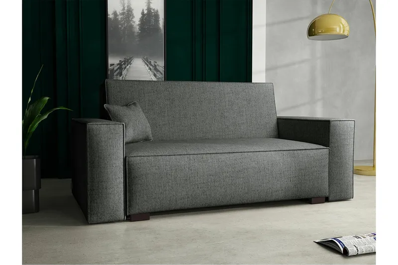 Denegal 2-sits liten bäddsoffa i Tyg - Grå - Möbler - Soffa - Bäddsoffa