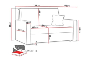 Denegal 2-sits liten bäddsoffa i Tyg - Grön - Möbler - Soffa - Bäddsoffa