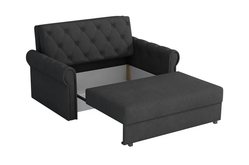 Denegal 2-sits liten bäddsoffa i Plysch - Grå - Möbler - Soffa - Bäddsoffa