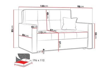 Denegal 2-sits liten bäddsoffa i Plysch - Grå - Möbler - Soffa - Bäddsoffa