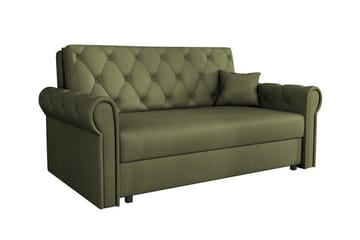 Denegal 2-sits liten bäddsoffa i Plysch - Grön - Möbler - Soffa - Bäddsoffa