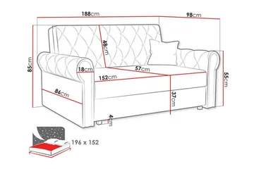 Denegal 2-sits liten bäddsoffa i Plysch - Grå - Möbler - Soffa - Bäddsoffa