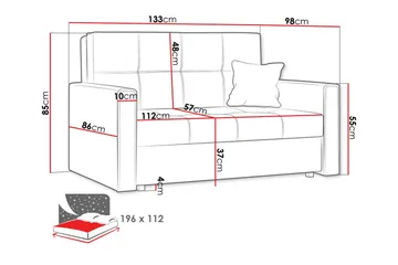 Denegal 2-sits liten bäddsoffa i Plysch - Blå , Grön - Möbler - Soffa - Bäddsoffa