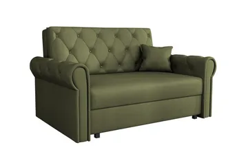 Denegal 2-sits liten bäddsoffa i Plysch - Grön - Möbler - Soffa - Bäddsoffa