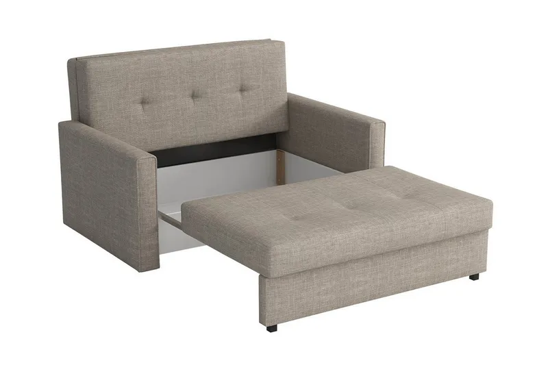 Denegal 2-sits liten bäddsoffa i Plysch - Beige - Möbler - Soffa - Bäddsoffa
