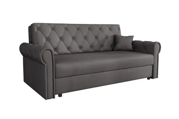 Denegal 2-sits liten bäddsoffa i Plysch - Grå - Möbler - Soffa - Bäddsoffa