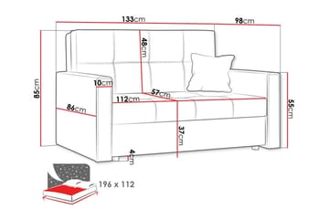Denegal 2-sits liten bäddsoffa i Plysch - Brun - Möbler - Soffa - Bäddsoffa