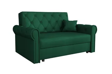 Denegal 2-sits liten bäddsoffa i Plysch - Grön - Möbler - Soffa - Bäddsoffa