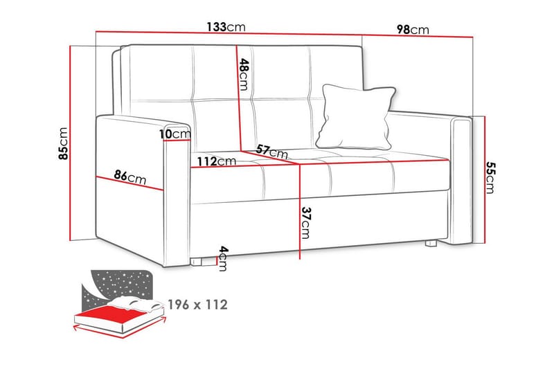 Denegal 2-sits liten bäddsoffa i Plysch - Blå , Grön - Möbler - Soffa - Bäddsoffa