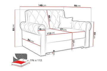 Denegal 2-sits liten bäddsoffa i Plysch - Beige - Möbler - Soffa - Bäddsoffa