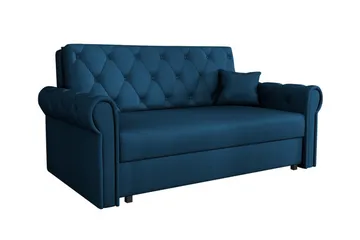 Denegal 2-sits liten bäddsoffa i Plysch - Blå - Möbler - Soffa - Bäddsoffa