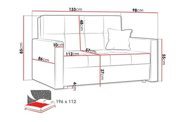 Denegal 2-sits liten bäddsoffa i Plysch - Beige - Möbler - Soffa - Bäddsoffa
