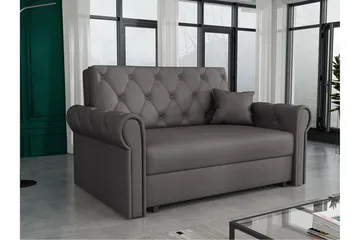 Denegal 2-sits liten bäddsoffa i Plysch - Grå - Möbler - Soffa - Bäddsoffa