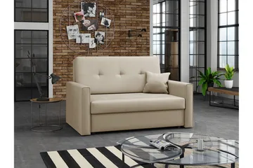 Denegal 2-sits liten bäddsoffa i Plysch - Beige - Möbler - Soffa - Bäddsoffa