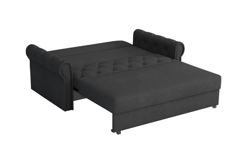 Denegal 2-sits liten bäddsoffa i Plysch - Grå - Möbler - Soffa - Bäddsoffa