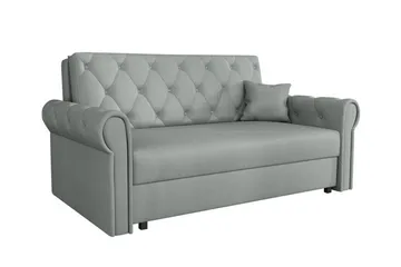 Denegal 2-sits liten bäddsoffa i Plysch - Grå - Möbler - Soffa - Bäddsoffa