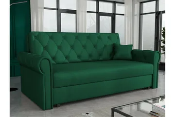 Denegal 2-sits liten bäddsoffa i Plysch - Grön - Möbler - Soffa - Bäddsoffa