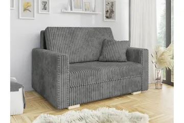 Denegal 2-sits liten bäddsoffa i Plysch - Grå - Möbler - Soffa - Bäddsoffa