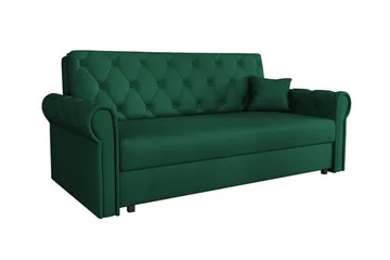 Denegal 2-sits liten bäddsoffa i Plysch - Grön - Möbler - Soffa - Bäddsoffa