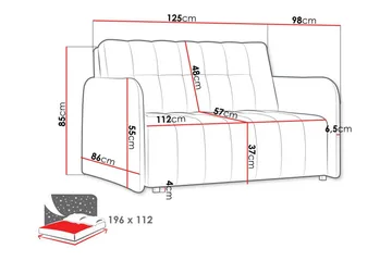 Denegal 2-sits Utdragbar Bäddsoffa 112x192 cm med Förvaring i Tyg - Taupe - Möbler - Soffa - Bäddsoffa