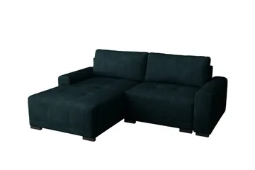 Denegal 2-sits Vänstervänd Bäddsoffa med Förvaring 130x190 cm i Sammet - Grön - Möbler - Soffa - Bäddsoffa